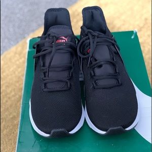 Black and Red Puma Running Shoes